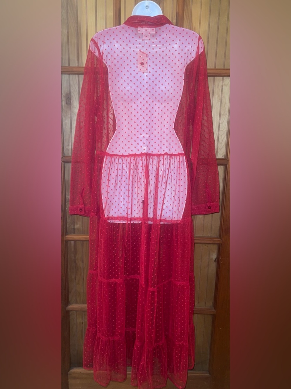 Ashley Stewart Red Sheer Maxi Dress - Picture 3 of 3